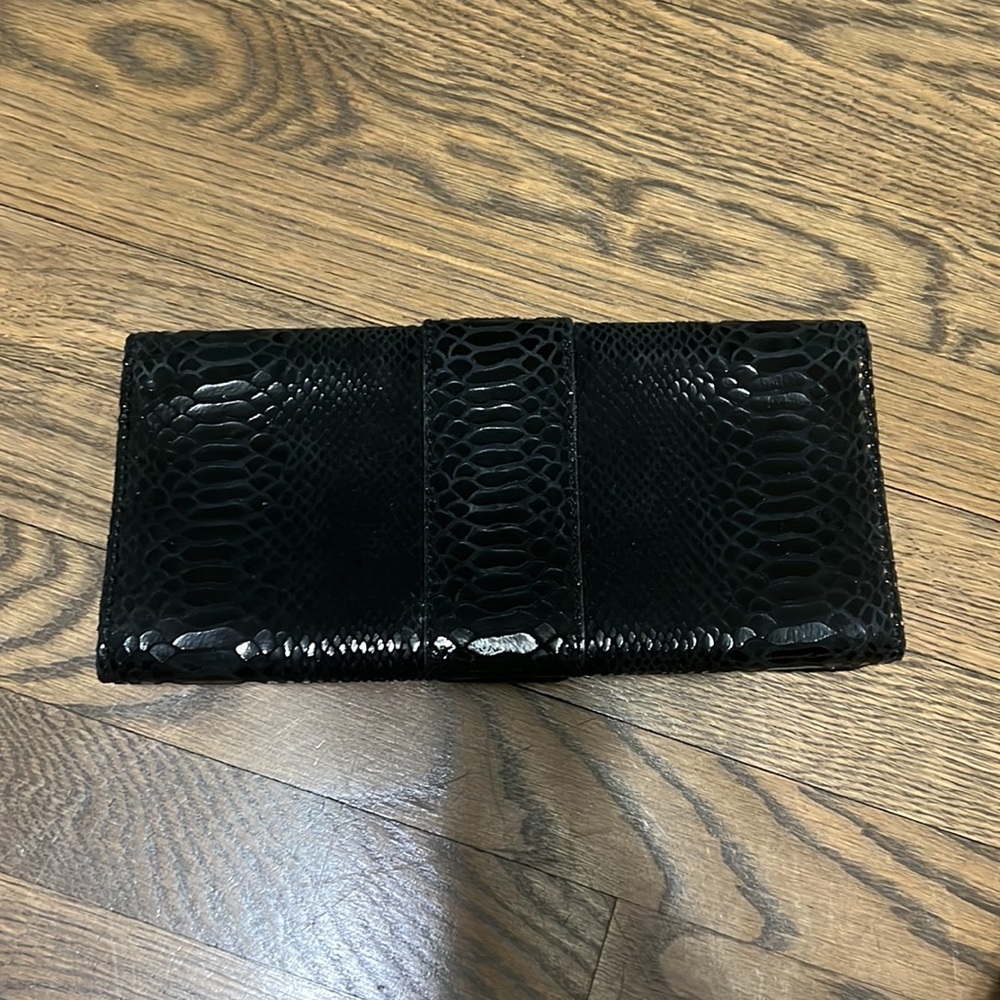 Michael Michael Kors Black Python Clutch With Gol… - image 3